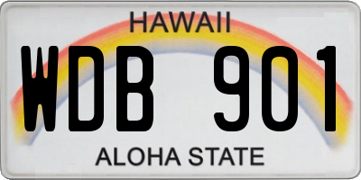 HI license plate WDB901