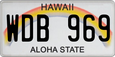 HI license plate WDB969