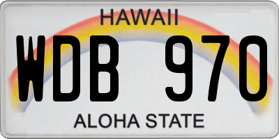 HI license plate WDB970