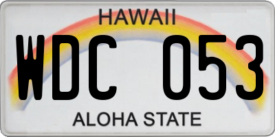 HI license plate WDC053