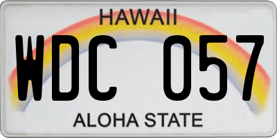 HI license plate WDC057