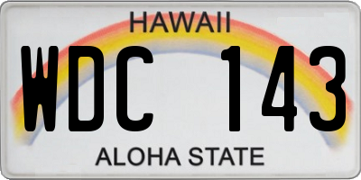 HI license plate WDC143