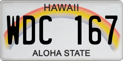 HI license plate WDC167