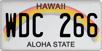 HI license plate WDC266
