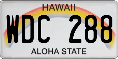 HI license plate WDC288