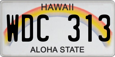 HI license plate WDC313