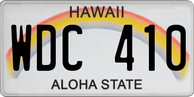 HI license plate WDC410
