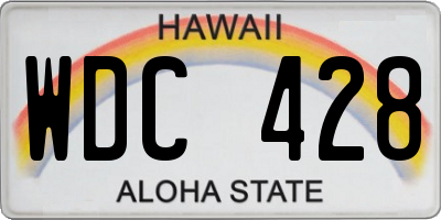 HI license plate WDC428