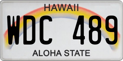 HI license plate WDC489