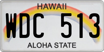 HI license plate WDC513