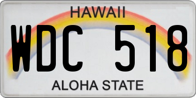 HI license plate WDC518