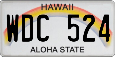 HI license plate WDC524
