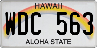 HI license plate WDC563
