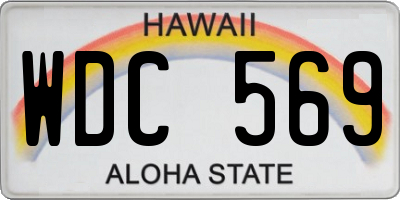 HI license plate WDC569