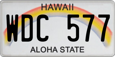 HI license plate WDC577