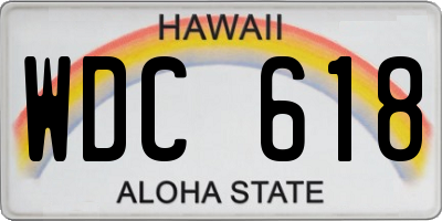 HI license plate WDC618
