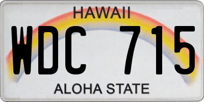 HI license plate WDC715