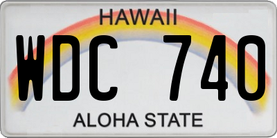 HI license plate WDC740