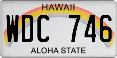 HI license plate WDC746