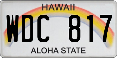 HI license plate WDC817