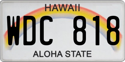 HI license plate WDC818