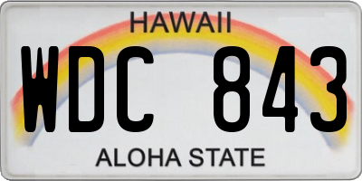 HI license plate WDC843