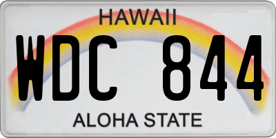 HI license plate WDC844
