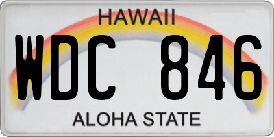 HI license plate WDC846