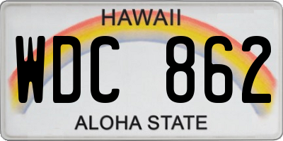 HI license plate WDC862