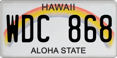 HI license plate WDC868