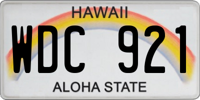 HI license plate WDC921