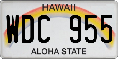 HI license plate WDC955