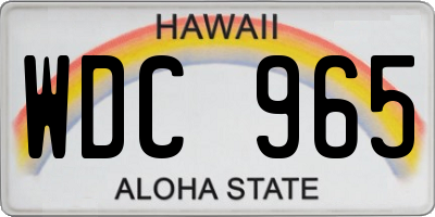 HI license plate WDC965