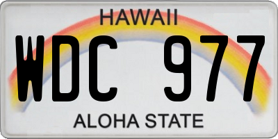 HI license plate WDC977