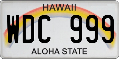 HI license plate WDC999