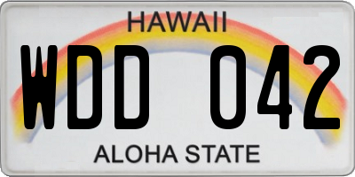 HI license plate WDD042