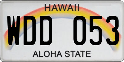 HI license plate WDD053