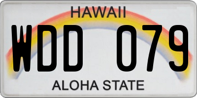 HI license plate WDD079