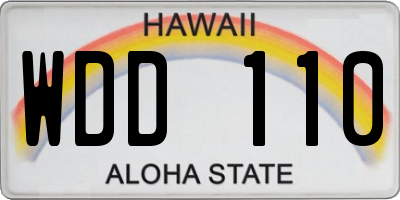 HI license plate WDD110