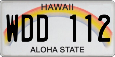 HI license plate WDD112