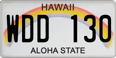 HI license plate WDD130