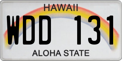 HI license plate WDD131