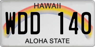 HI license plate WDD140