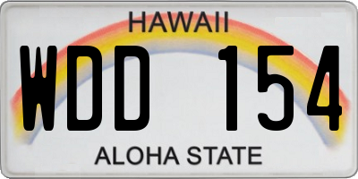 HI license plate WDD154