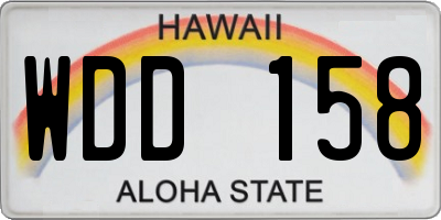 HI license plate WDD158