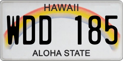 HI license plate WDD185
