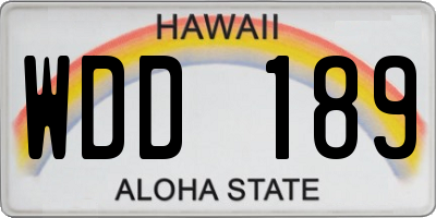 HI license plate WDD189