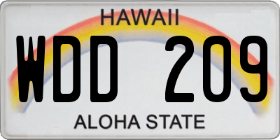 HI license plate WDD209