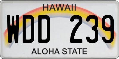 HI license plate WDD239