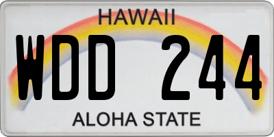 HI license plate WDD244